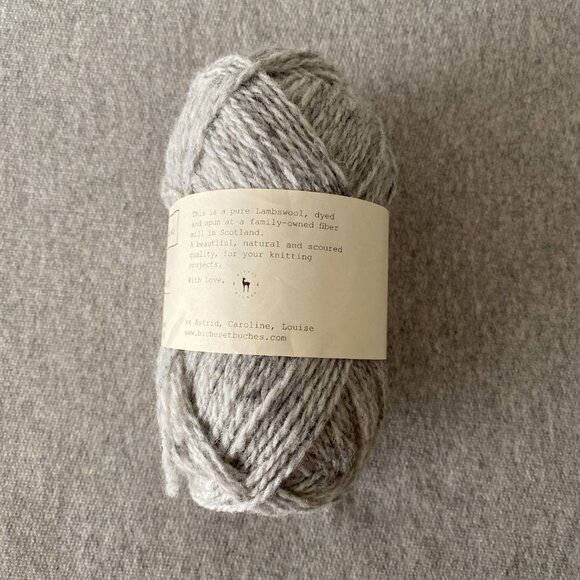 NWT Biches & Buches Le Lambswool Colour Light Grey Lot of 1 - Picture 2 of 10